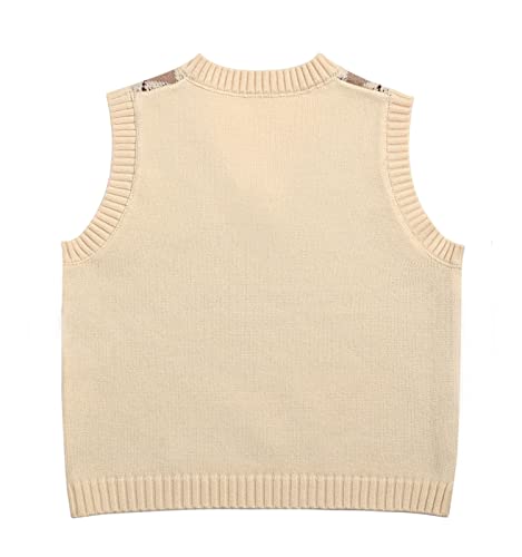 Hyipels Womens Sweater VestY2K Sleeveless Pattern Preppy Style Knitted Crop Tank Top for Girl